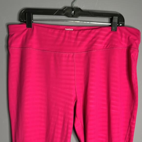 Danskin Dark Pink Striped Mid Rise Leggings Plus Size XXL - Picture 2 of 7